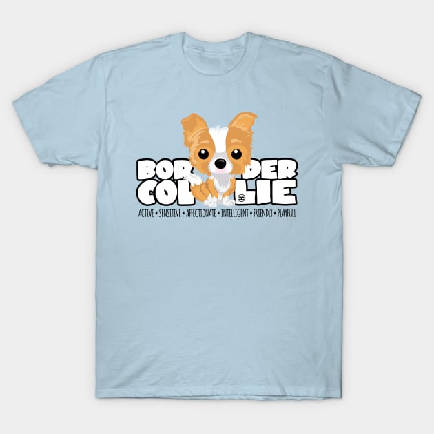 DGBigHeads - BorderCollie Merle T-Shirt by DoggyGraphics